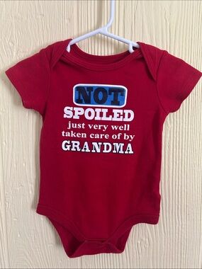 Baby Onesie with 'Not Spoiled' Grandma Graphic